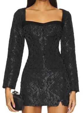Majorelle Revolve Robin Top Black Brocade Whimsigoth Renaissance Medieval M